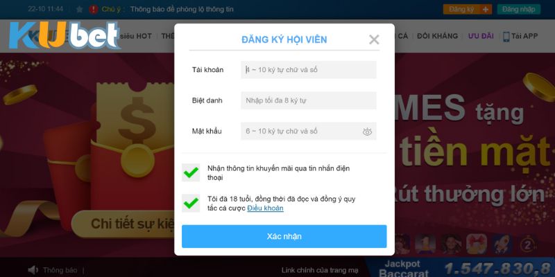 Bạn hãy đăng nhập vào tài khoản Kubet ngay sau khi đăng ký thành công